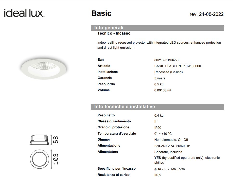 Ideal-Lux Spot Basic Fi Accent 4