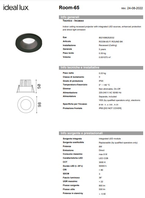 Ideal-Lux Spot Room 65 Rotund sau Pătrat 6