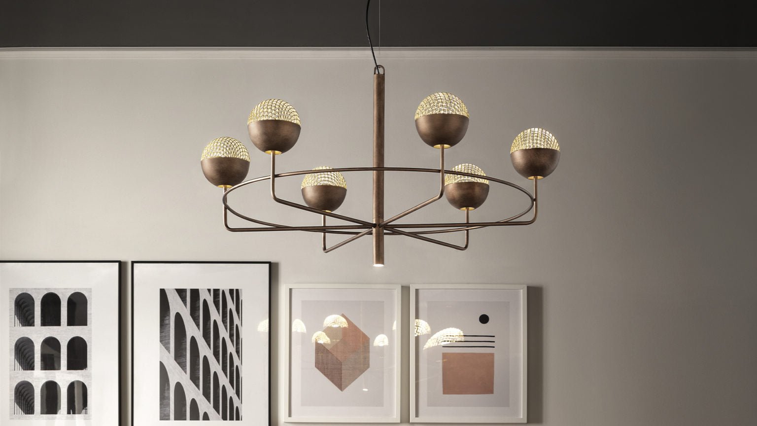 Masiero Candelabru Suspensat Circular cu 6+1/12+1/18+1 Becuri