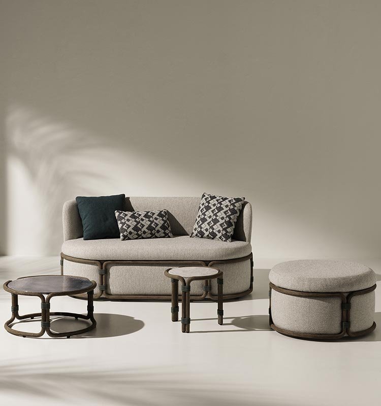 Pouf de exterior Rotin