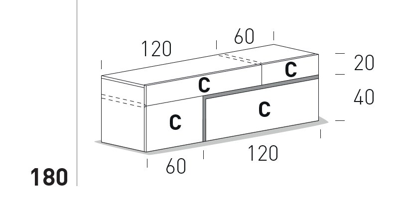 Comoda de living Quadra 6