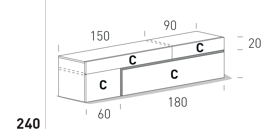 Comoda de living Quadra 8