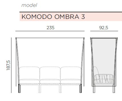 Baldachin exterior OMBRA  KOMODO 3
