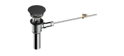 Ventil pop-up cu fantă, braț cu pârghie, negru mat, cu capac ceramic